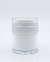 Вакуумная банка 50 мл. прозрачная с белым термосом JY124A