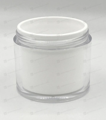 Вакуумная банка 50 мл. прозрачная с белым термосом JY124A (нижняя часть)