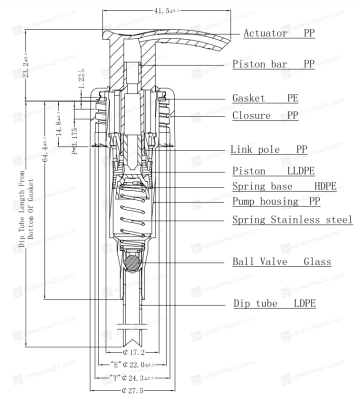Дозатор 24/410 черный с алюм. чехлом под золото BF0233 (трубка 200 мм)