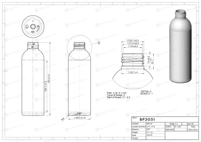 Флакон 200 мл 24/410 натуральный РЕТ  BP3051 (паллета)