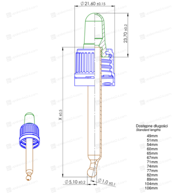 Пипетка 18/410 черная (к флакону 10 и 15 мл) BC3556