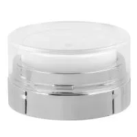 Дозатор  белый с серебряной метализацией к вакуумной банке JY124A (30 мл.) (верхняя часть)