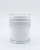 Вакуумная банка 50 мл. прозрачная с белым термосом JY124A
