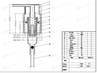 Дозатор белый 24/410 с клипсой, бесконтактный (трубка 200 мм) EF-R11