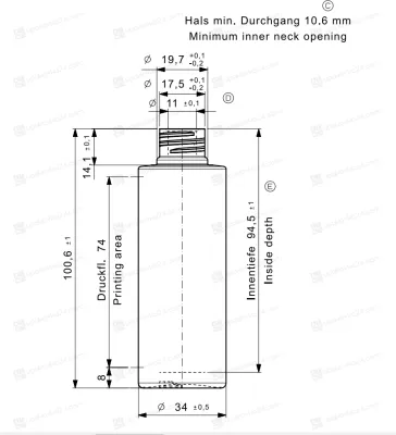 Флакон GlassPolymer 50 мл 20/410 натуральный BP2984