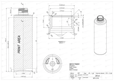 Флакон PET 200 мл 24/410 черный  BP6198