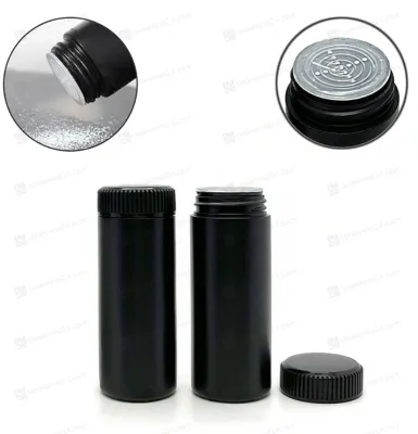 Флакон 60 мл под пудру, глянцевый чёрный, 59720