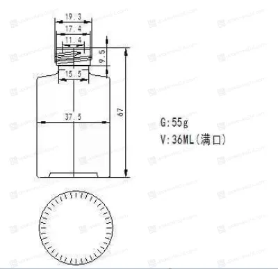 Флакон стеклянный 35 мл  20/410 прозрачный 35YB13106