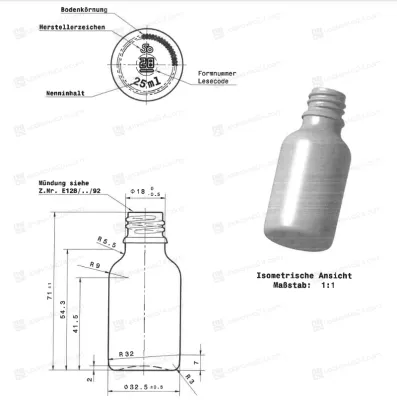 Флакон 25 мл коричневый 18/410 BB69023