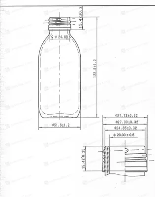 Флакон 150 мл. 28/410  коричневый стеклянный 441501