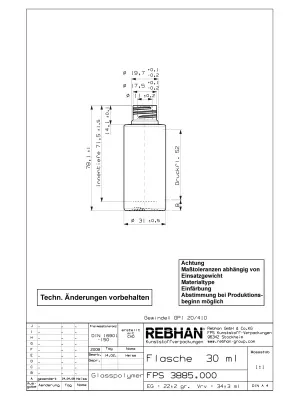 Флакон GlassPolymer 30 мл 20/410 натуральный BP4715