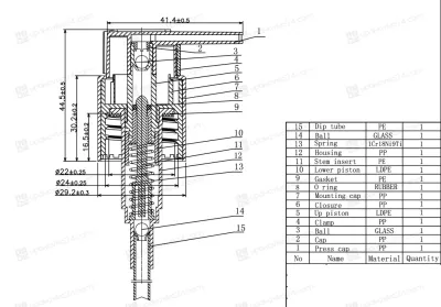 Дозатор черный 24/410 с клипсой BF3159 (длина трубки 220 мм)