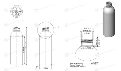 Флакон 100 мл 20/410 РЕТ натуральный BP3151 (паллета)