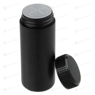 Флакон 60 мл под пудру, глянцевый чёрный, 59720