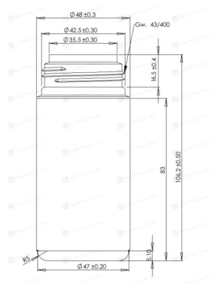 Флакон белый  100 мл 43/400 BP3217