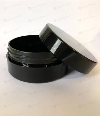 Банка 100 мл PETG черная глянцевая с крышкой BJ10078BJ