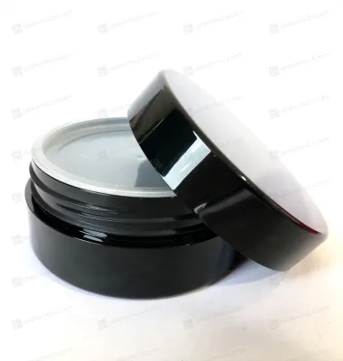 Банка 100 мл PETG черная глянцевая с крышкой BJ10078BJ