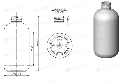 Флакон 250 мл 24/410 коричневый полупрозрачный РЕТ BP3160 (паллета)