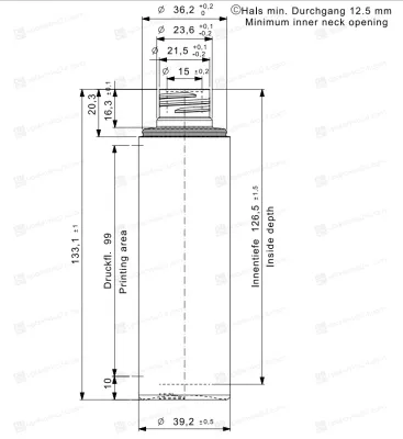 Флакон GlassPolymer 100 мл 24/410 натуральный BP5424