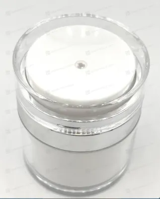 Дозатор  белый с серебряной метализацией к вакуумной банке JY124A (50 мл.) (верхняя часть)